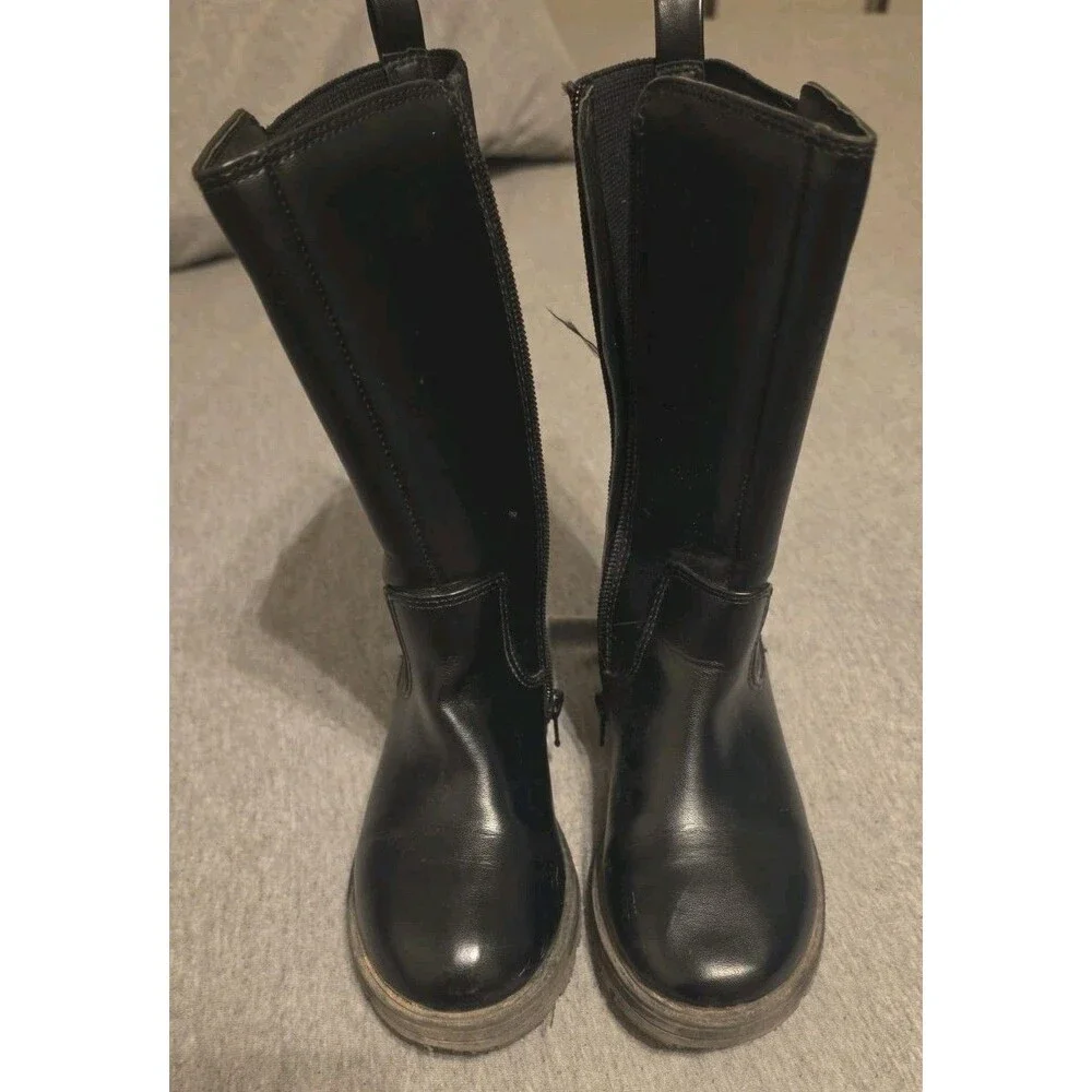 Wonder Nation Toddler Girls Tall Boot-Black-Size 13